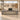 Gray and taupe executive desk in an office, front view