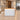 White and wood reception counter in the same office, side view