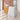 Wood and white compact reception desk in salon office - 45 degree view