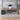 Gray oak executive desk in office - front view