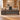Dark walnut L-shaped executive desk in an office, front view