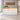 Golden wood and white reception desk in office - front view
