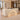Cream reception counter in the same furnished office, 45-degree view