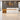Oak and white marble reception desk in office - front view