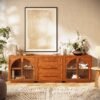 Alvar Arched 94.5″ Oak Modular Media Console(Set of 3)