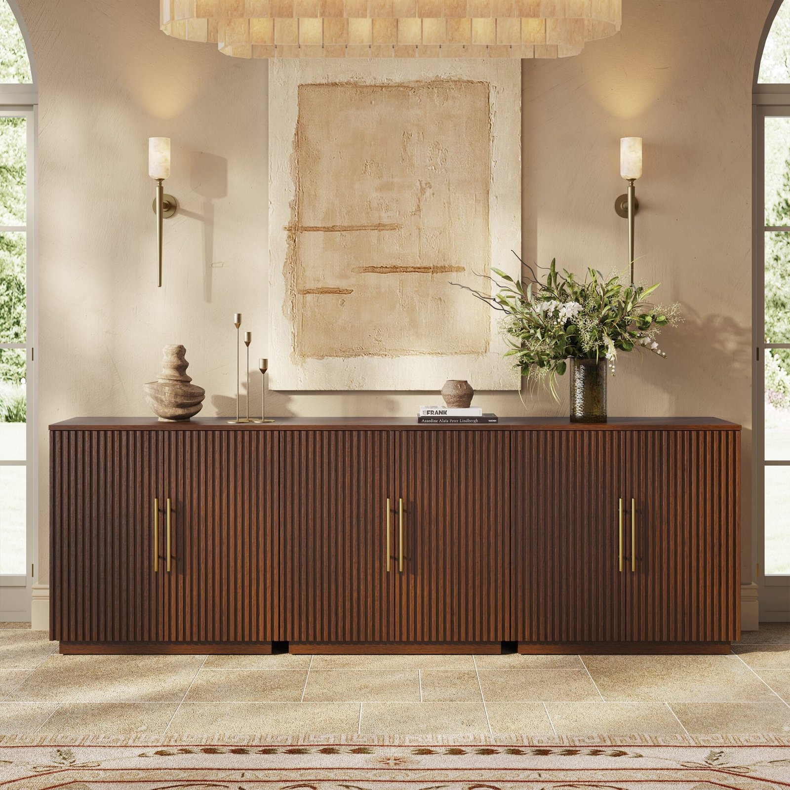 Holt 95″ Solid Oak Console(Set of 3)