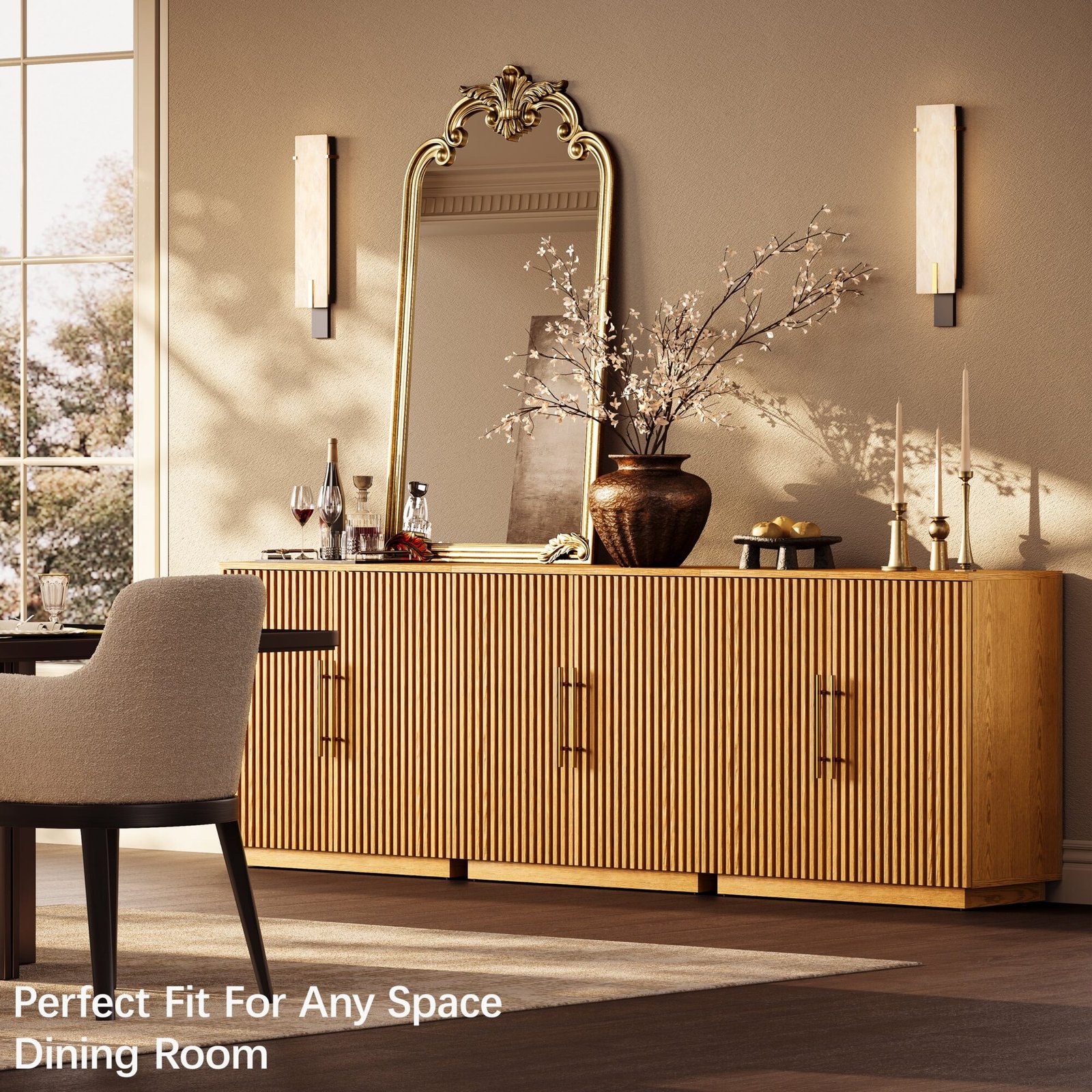 Holt 95″ Solid Oak Console(Set of 3)