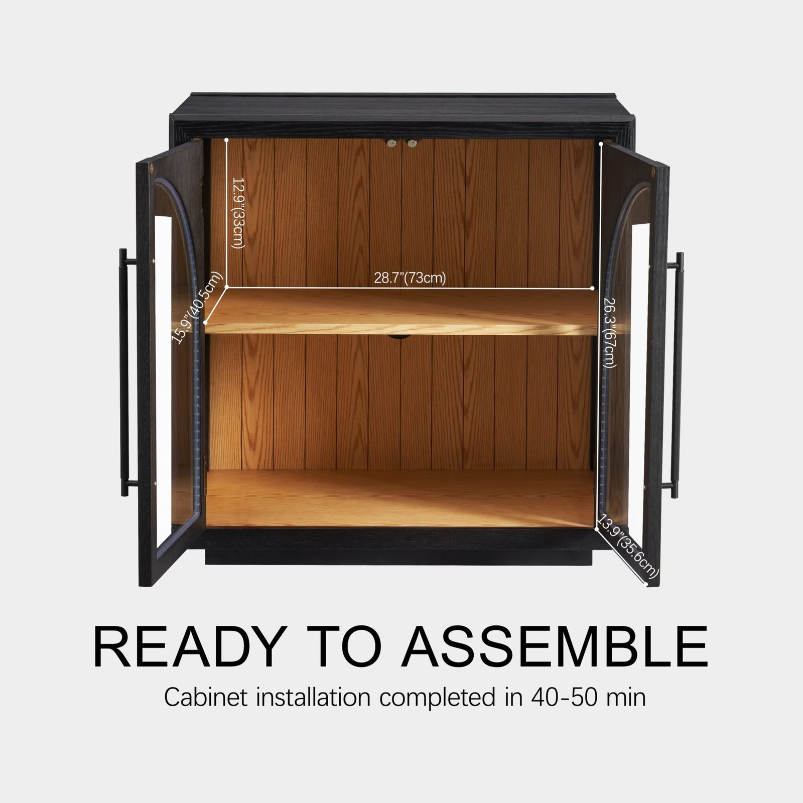 Alvar Arched 94.5″ Oak Modular Media Console(Set of 3)